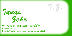 tamas zehr business card